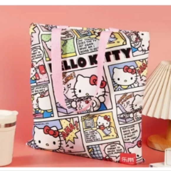 Hello Kitty Comics Cute Zipper Canvas Tote Bag - Picture 10 of 10